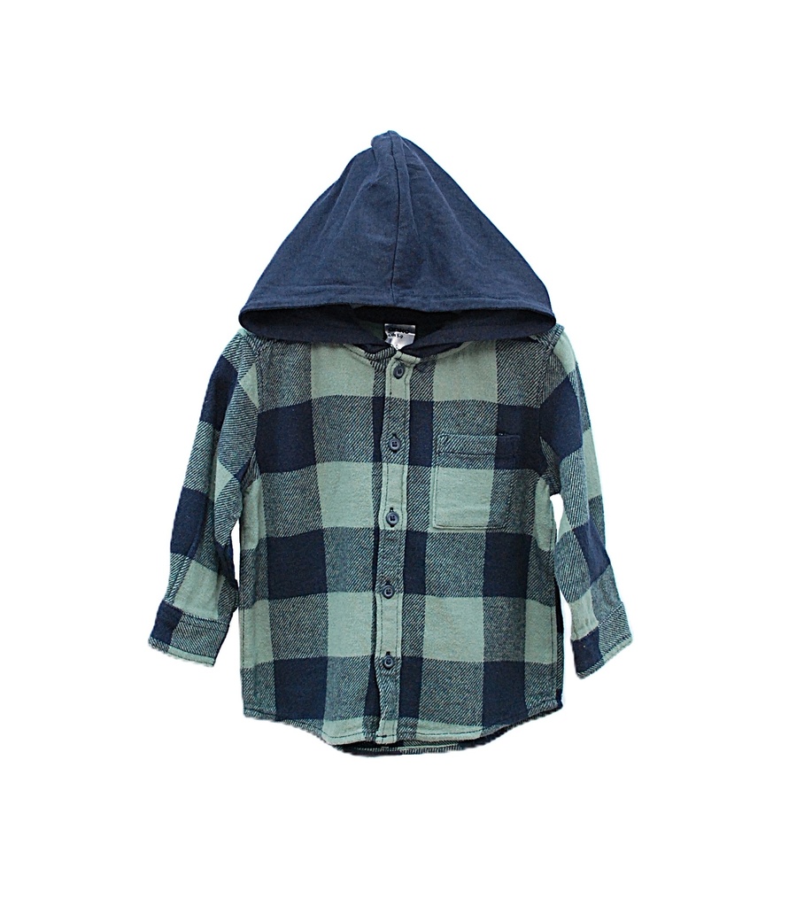 BOYS HOODED CHECK SHIRT