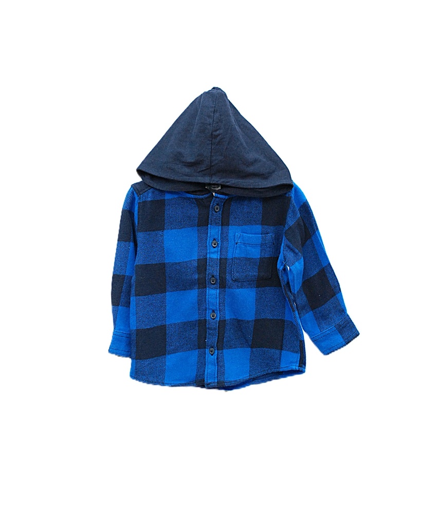 BOYS HOODED CHECK SHIRT
