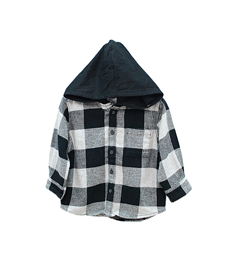 BOYS HOODED CHECK SHIRT